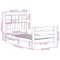 vidaXL Massivholzbett mit Regal ohne Matratze Wachsbraun 100x200 cm vidaXL Massivholzbett mit Regal ohne Matratze Wachsbraun 100x200 cm