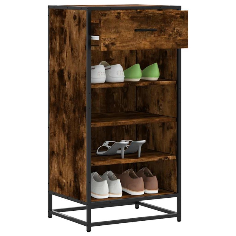 vidaXL Schuhregal Räuchereiche 48x38x97,5 cm Holzwerkstoff vidaXL Schuhregal Räuchereiche 48x38x97,5 cm Holzwerkstoff