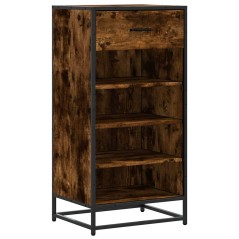 vidaXL Schuhregal Räuchereiche 48x38x97,5 cm Holzwerkstoff