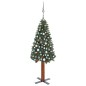 Weihnachtsbaum Schlank mit LEDs & Kugeln Grün 150 cm PVC Weihnachtsbaum Schlank mit LEDs & Kugeln Grün 150 cm PVC