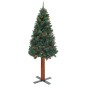 Weihnachtsbaum Schlank mit LEDs & Kugeln Grün 150 cm PVC Weihnachtsbaum Schlank mit LEDs & Kugeln Grün 150 cm PVC