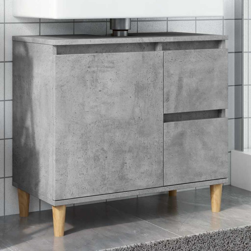 vidaXL Waschbeckenunterschrank Betongrau 65x33x60 cm Holzwerkstoff vidaXL Waschbeckenunterschrank Betongrau 65x33x60 cm Holzwerkstoff