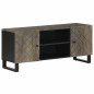 vidaXL TV-Schrank Schwarz 105x33x46 cm Massivholz Mango