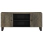 vidaXL TV-Schrank Schwarz 105x33x46 cm Massivholz Mango