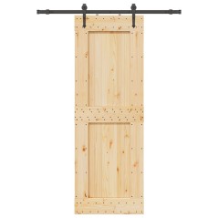 vidaXL Schiebetür mit Beschlag 80x210 cm Massivholz Kiefer