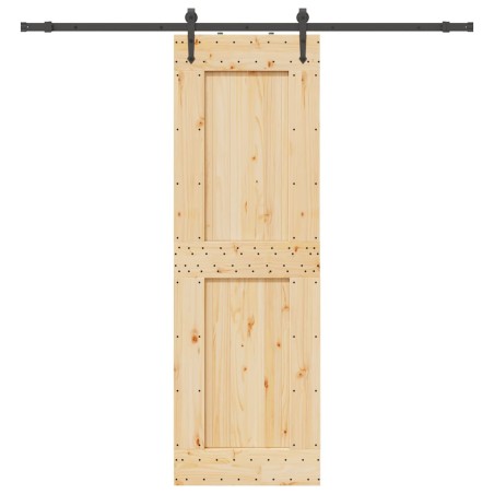 vidaXL Schiebetür mit Beschlag 70x210 cm Massivholz Kiefer