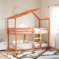 vidaXL Etagenbett mit Dach Wachsbraun 90x190 cm Massivholz Kiefer vidaXL Etagenbett mit Dach Wachsbraun 90x190 cm Massivholz Kiefer