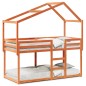 vidaXL Etagenbett mit Dach Wachsbraun 90x190 cm Massivholz Kiefer vidaXL Etagenbett mit Dach Wachsbraun 90x190 cm Massivholz Kiefer