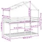 vidaXL Etagenbett mit Dach Wachsbraun 90x190 cm Massivholz Kiefer vidaXL Etagenbett mit Dach Wachsbraun 90x190 cm Massivholz Kiefer