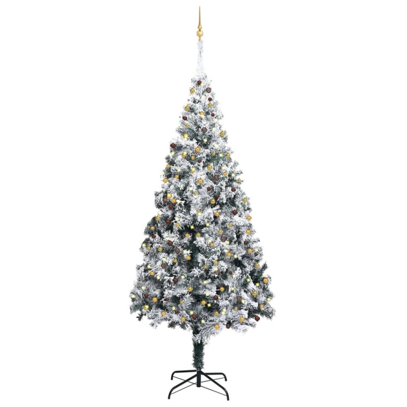 Künstlicher Weihnachtsbaum LEDs & Kugeln Beschneit Grün 400 cm Künstlicher Weihnachtsbaum LEDs & Kugeln Beschneit Grün 400 cm