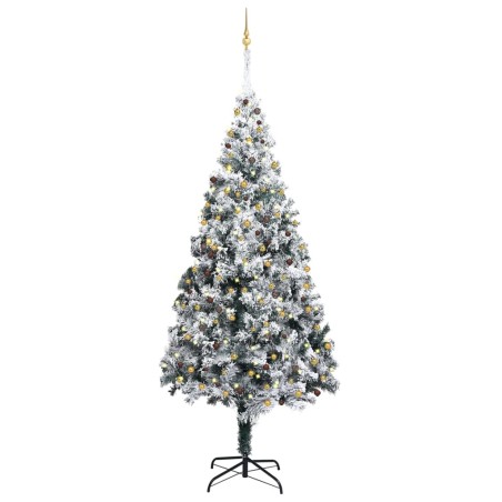 Künstlicher Weihnachtsbaum LEDs & Kugeln Beschneit Grün 400 cm