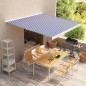 vidaXL Markisenbespannung Canvas Blau & Weiß 500x300 cm vidaXL Markisenbespannung Canvas Blau & Weiß 500x300 cm