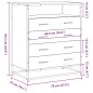 vidaXL Schubladenschrank Sonoma-Eiche 70x41x83,5 cm Holzwerkstoff