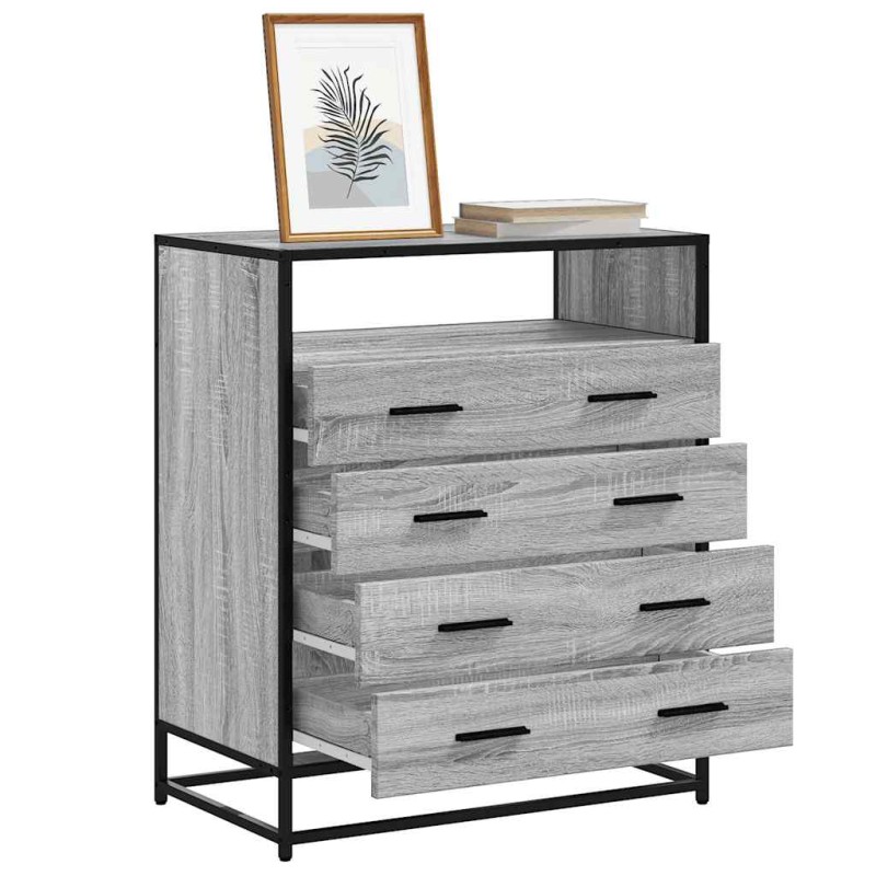 vidaXL Schubladenschrank Grau Sonoma 70x41x83,5 cm Holzwerkstoff vidaXL Schubladenschrank Grau Sonoma 70x41x83,5 cm Holzwerkstoff