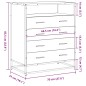 vidaXL Schubladenschrank Grau Sonoma 70x41x83,5 cm Holzwerkstoff vidaXL Schubladenschrank Grau Sonoma 70x41x83,5 cm Holzwerkstoff