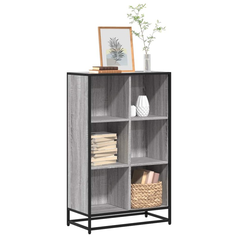 vidaXL Bücherregal Grau Sonoma 65,5x33x107,5 cm Holzwerkstoff