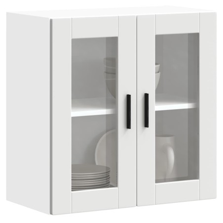 vidaXL Küchen-Hängeschrank mit Glastür Porto Weiß