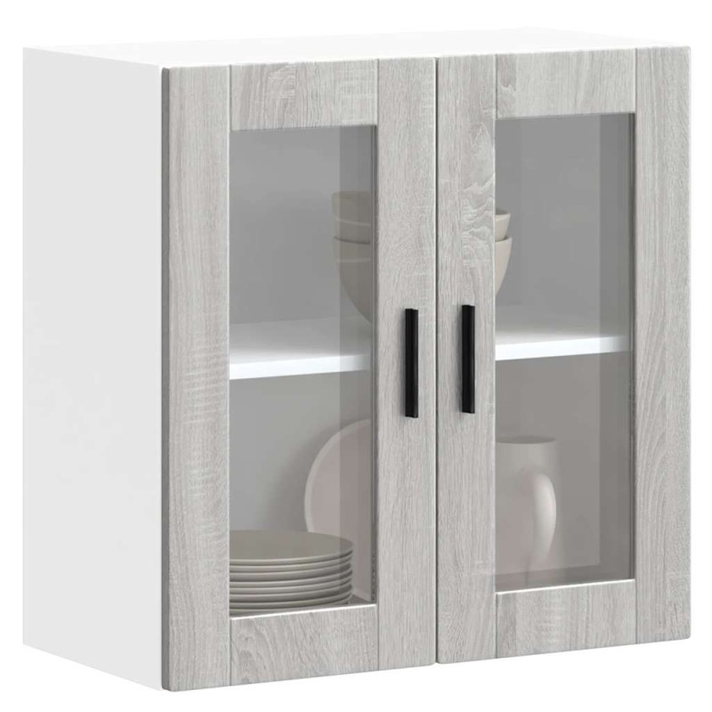vidaXL Küchen-Hängeschrank mit Glastür Porto Grau Sonoma vidaXL Küchen-Hängeschrank mit Glastür Porto Grau Sonoma