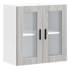 vidaXL Küchen-Hängeschrank mit Glastür Porto Grau Sonoma