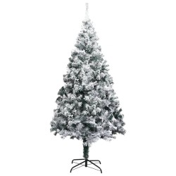 Künstlicher Weihnachtsbaum mit LEDs & Kugeln Grün 180 cm PVC