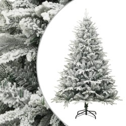 Künstlicher Weihnachtsbaum LEDs & Kugeln Beschneit 180cm PVC PE