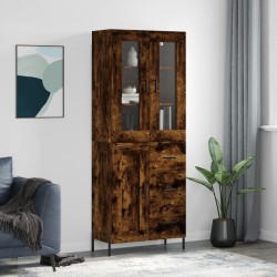Highboard Räuchereiche 69,5x34x180 cm Holzwerkstoff