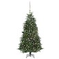 Künstlicher Weihnachtsbaum mit LEDs & Kugeln Grün 240 cm PVC PE Künstlicher Weihnachtsbaum mit LEDs & Kugeln Grün 240 cm PVC PE