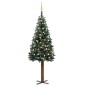 Weihnachtsbaum Schlank mit LEDs & Kugeln Grün 210 cm Weihnachtsbaum Schlank mit LEDs & Kugeln Grün 210 cm