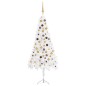 Künstlicher Eck-Weihnachtsbaum LEDs & Kugeln Weiß 180 cm PVC Künstlicher Eck-Weihnachtsbaum LEDs & Kugeln Weiß 180 cm PVC