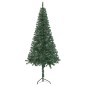 Künstlicher Eck-Weihnachtsbaum LEDs & Kugeln Grün 150 cm PVC Künstlicher Eck-Weihnachtsbaum LEDs & Kugeln Grün 150 cm PVC