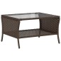 vidaXL Gartensofa 2-Sitzer mit Kissen & Tisch Braun Poly Rattan vidaXL Gartensofa 2-Sitzer mit Kissen & Tisch Braun Poly Rattan