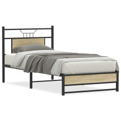 vidaXL Bettgestell ohne Matratze Sonoma-Eiche 90x190 cm Holzwerkstoff