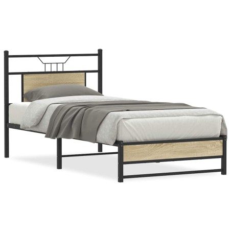 vidaXL Bettgestell ohne Matratze Sonoma-Eiche 90x190 cm Holzwerkstoff