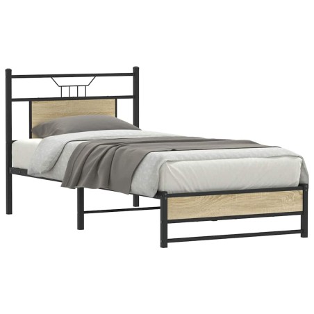 vidaXL Bettgestell ohne Matratze Sonoma-Eiche 90x190 cm Holzwerkstoff