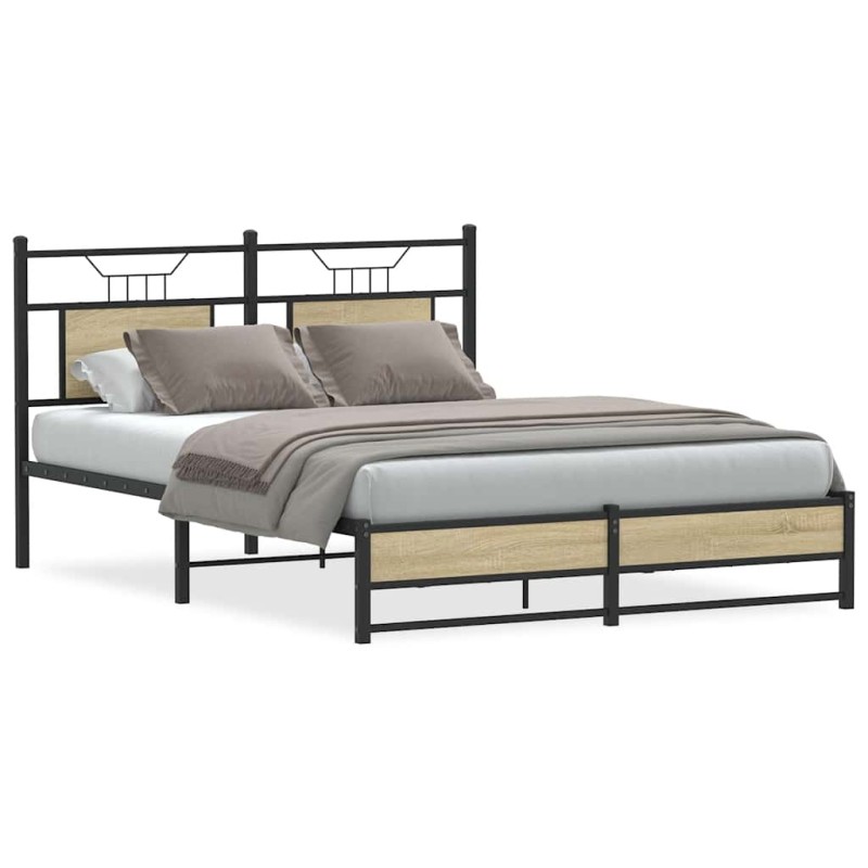 vidaXL Bettgestell ohne Matratze Sonoma-Eiche 140x200 cm Holzwerkstoff vidaXL Bettgestell ohne Matratze Sonoma-Eiche 140x200 cm Holzwerkstoff