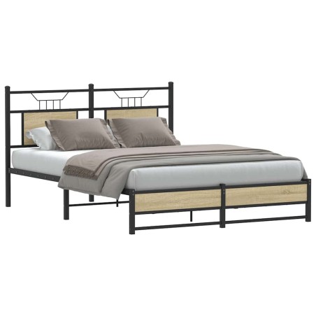 vidaXL Bettgestell ohne Matratze Sonoma-Eiche 140x200 cm Holzwerkstoff