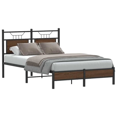 vidaXL Bettgestell ohne Matratze Braun Eiche 120x200 cm Holzwerkstoff