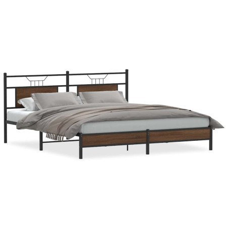 vidaXL Bettgestell ohne Matratze Braun Eiche 160x200 cm Holzwerkstoff