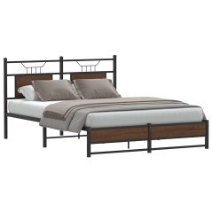 vidaXL Bettgestell ohne Matratze Braun Eiche 137x190 cm Holzwerkstoff
