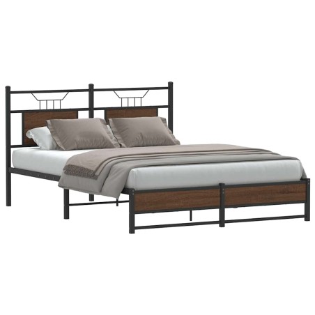 vidaXL Bettgestell ohne Matratze Braun Eiche 137x190 cm Holzwerkstoff