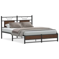 vidaXL Bettgestell ohne Matratze Braun Eiche 137x190 cm Holzwerkstoff