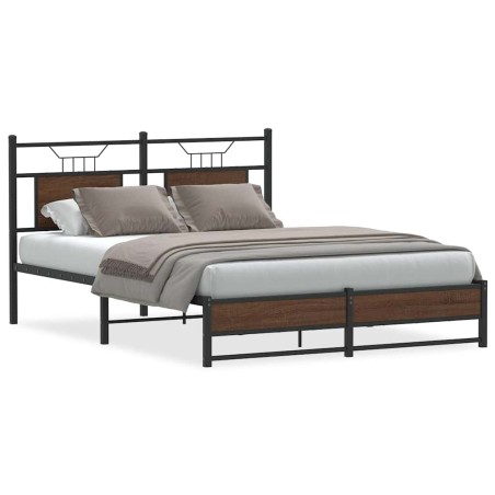 vidaXL Bettgestell ohne Matratze Braun Eiche 137x190 cm Holzwerkstoff