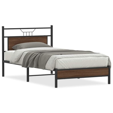 vidaXL Bettgestell ohne Matratze Braun Eichen-Optik 107x203 cm