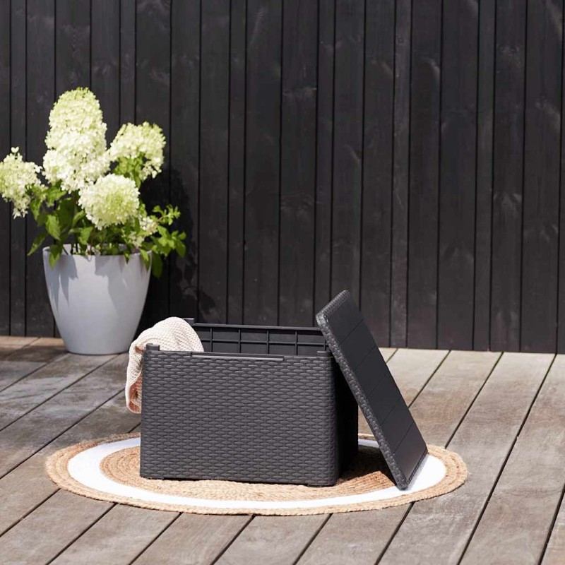 Keter Gartentisch/ Gartenbox mit Stauraum Claire Graphitgrau Keter Gartentisch/ Gartenbox mit Stauraum Claire Graphitgrau