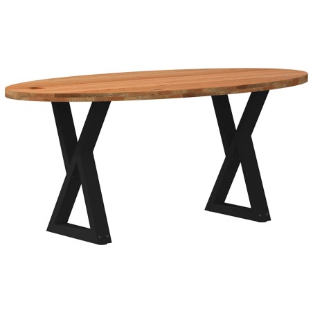 vidaXL Esstisch Hellbraun 180x90x74 cm Massivholz Eiche Oval