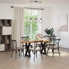 vidaXL Esstisch Hellbraun 180x90x74 cm Massivholz Eiche Oval