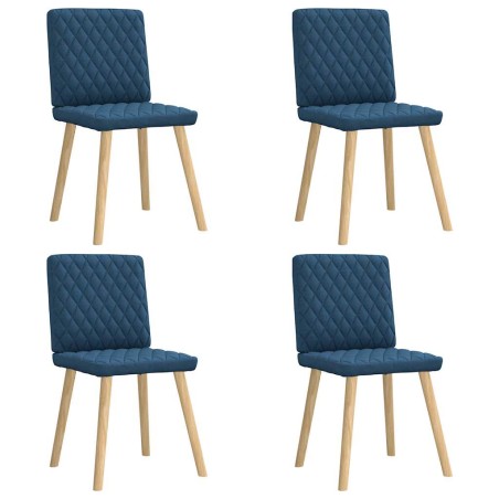 vidaXL Esszimmerstühle 4 Stk. Blau Stoff