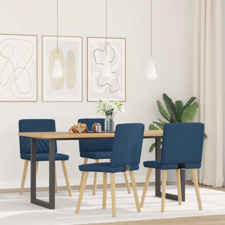vidaXL Esszimmerstühle 4 Stk. Blau Stoff