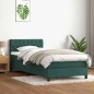 vidaXL Boxspringbett mit Matratze Dunkelgrün 90x210 cm Samt vidaXL Boxspringbett mit Matratze Dunkelgrün 90x210 cm Samt
