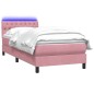 vidaXL Boxspringbett mit Matratze Rosa 90x210 cm Samt vidaXL Boxspringbett mit Matratze Rosa 90x210 cm Samt